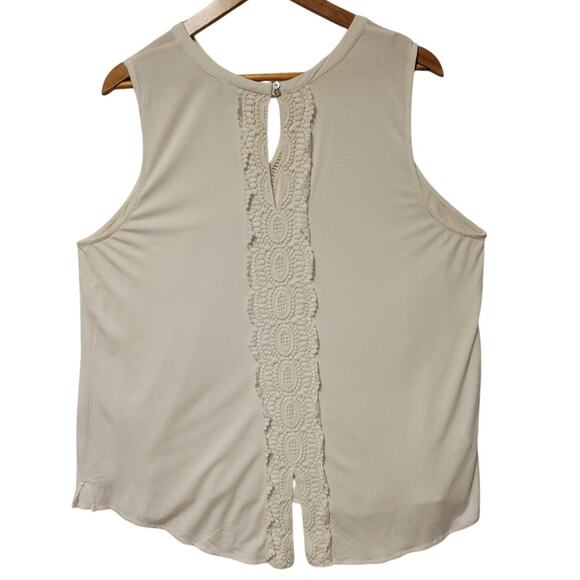 Daniel Rainn Quin Keyhole Crochet Lace Blouse Boho Beachy‎ Coastal Plus Size XXL - Picture 2 of 9